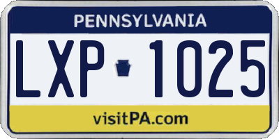PA license plate LXP1025