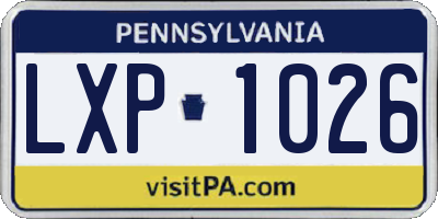 PA license plate LXP1026