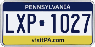 PA license plate LXP1027