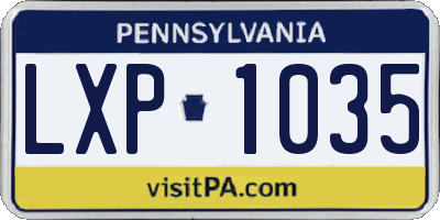 PA license plate LXP1035