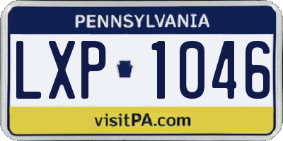 PA license plate LXP1046