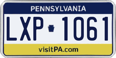 PA license plate LXP1061
