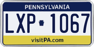PA license plate LXP1067