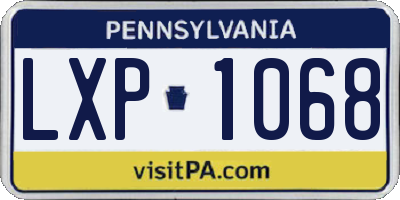 PA license plate LXP1068