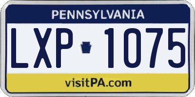 PA license plate LXP1075