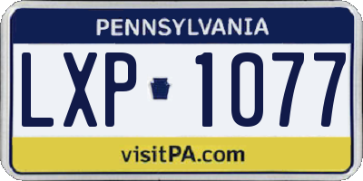 PA license plate LXP1077