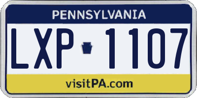 PA license plate LXP1107