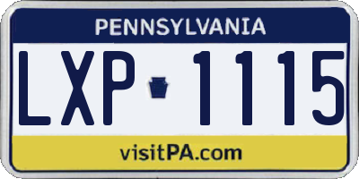 PA license plate LXP1115