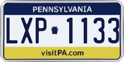 PA license plate LXP1133