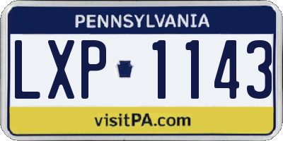 PA license plate LXP1143