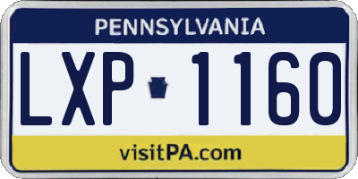 PA license plate LXP1160