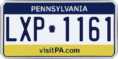 PA license plate LXP1161