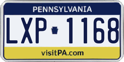 PA license plate LXP1168
