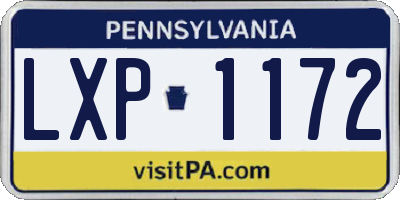 PA license plate LXP1172