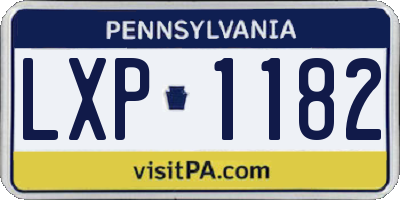 PA license plate LXP1182