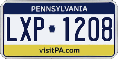 PA license plate LXP1208