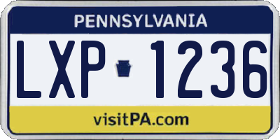 PA license plate LXP1236