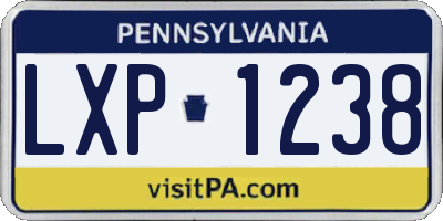 PA license plate LXP1238