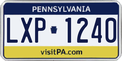 PA license plate LXP1240