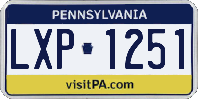 PA license plate LXP1251