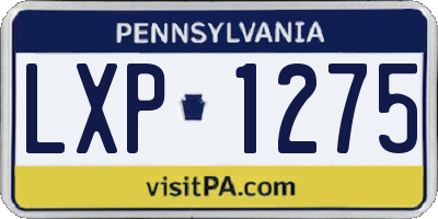 PA license plate LXP1275