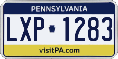 PA license plate LXP1283