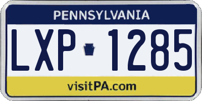 PA license plate LXP1285