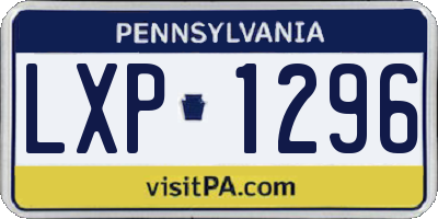 PA license plate LXP1296
