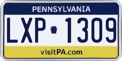 PA license plate LXP1309
