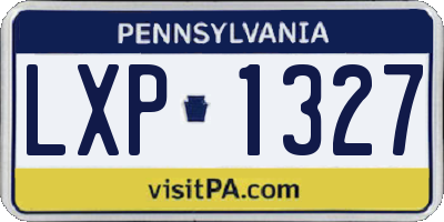 PA license plate LXP1327