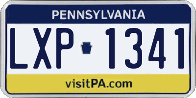 PA license plate LXP1341