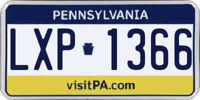 PA license plate LXP1366