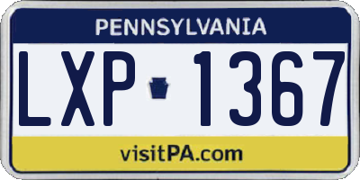 PA license plate LXP1367