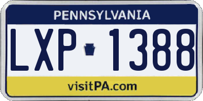 PA license plate LXP1388