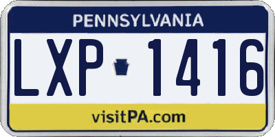 PA license plate LXP1416