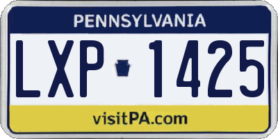 PA license plate LXP1425