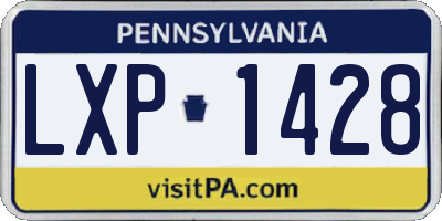 PA license plate LXP1428