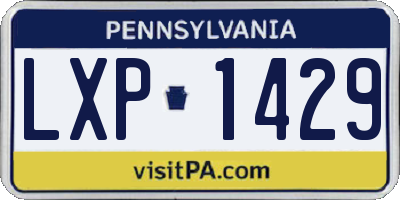 PA license plate LXP1429