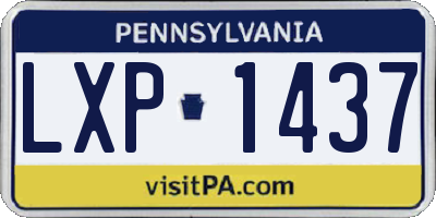 PA license plate LXP1437