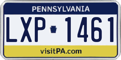 PA license plate LXP1461