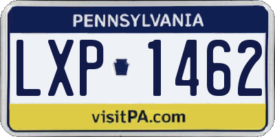 PA license plate LXP1462