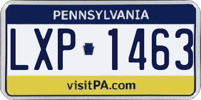 PA license plate LXP1463