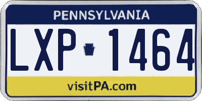 PA license plate LXP1464