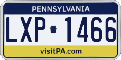 PA license plate LXP1466
