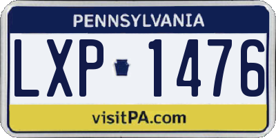 PA license plate LXP1476
