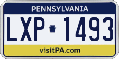 PA license plate LXP1493