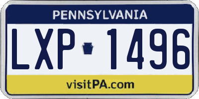 PA license plate LXP1496
