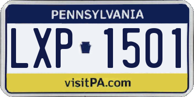 PA license plate LXP1501