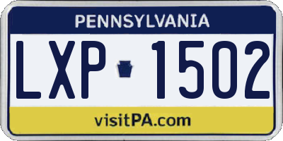 PA license plate LXP1502