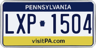 PA license plate LXP1504